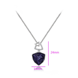 Κολιέ Violet Prism με μωβ κρυστάλλινο μενταγιόν και πλατινέ φινίρισμα