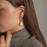 Σκουλαρίκια Golden Pearl Drop