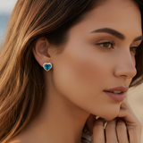 Σκουλαρίκια Blue Heart Sparkle